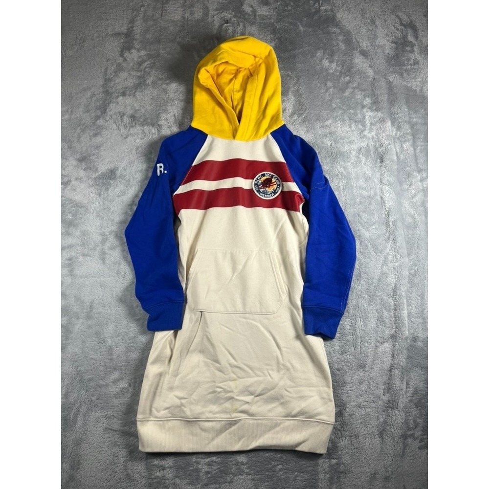 Polo Ralph Lauren Girls Raglan-Sleeve Ski-Patch Fleece Hoodie Dress L 12-14 Warm